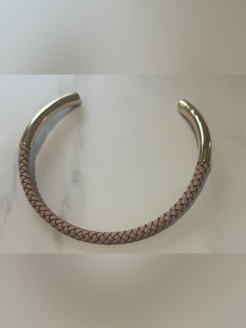 J. Crew Beige Braided Collar Necklace with Gold Accents - Picture 4 of 5